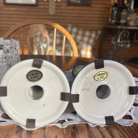 Andrea by Sadek Pair of Porcelain Candle Stick Holders - Picture 6 of 6